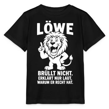 Sternzeichen Löwe Geschenk witzig Besserwisser  - Stanley/Stella Kinder T-Shirt MINI CREATOR  - Schwarz - Vorne - Mikhail (115cm)