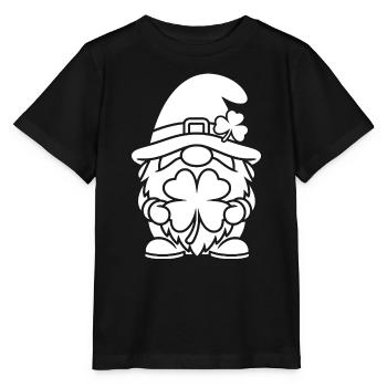 Lucky Dwarf with Shamrock - Stanley/Stella MINI CREATOR Kids’ T-Shirt - black - Front - Mikhail (115cm)