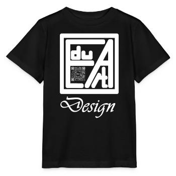 EduArt Design Logo weiß brand, merch - Stanley/Stella Kinder T-Shirt MINI CREATOR  - Schwarz - Vorne - Mikhail (115cm)
