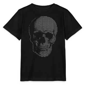 Schädel-ASCII-Kunst - Stanley/Stella Kinder T-Shirt MINI CREATOR  - Schwarz - Vorne - Mikhail (115cm)
