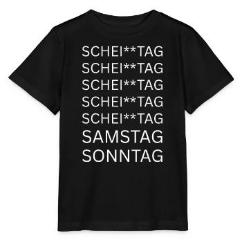 Wochentagsfrust Muster - Stanley/Stella Kinder T-Shirt MINI CREATOR  - Schwarz - Vorne - Mikhail (115cm)