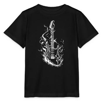 E-Gitarre - Stanley/Stella Kinder T-Shirt MINI CREATOR  - Schwarz - Vorne - Mikhail (115cm)