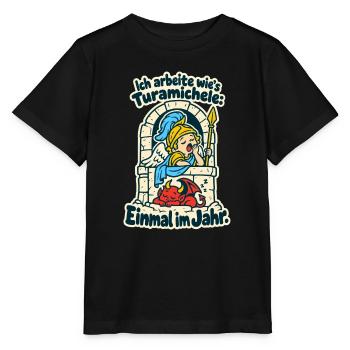Turamichele Einmal im Jahr - Stanley/Stella Kinder T-Shirt MINI CREATOR  - Schwarz - Vorne - Mikhail (115cm)