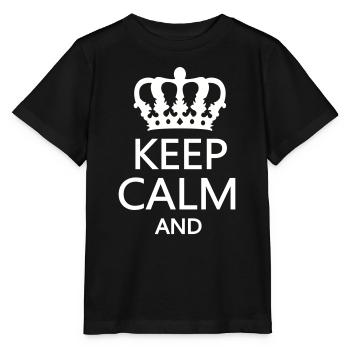 Königskrone Keep Calm Motiv - Stanley/Stella Kinder T-Shirt MINI CREATOR  - Schwarz - Vorne - Mikhail (115cm)