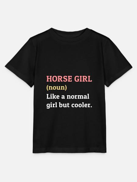 Horse girl, noun, like a normal girl but cooler - Stanley/Stella T-shirt MINI CREATOR til børn - sort