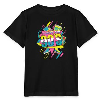 Années 90 J’adore les années 90 - T-shirt bio MINI CREATOR Stanley/Stella Enfant - noir - Devant - Mikhail (115cm)