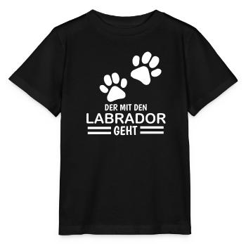 Herrchen Labrador der mit dem Labrador geht - Stanley/Stella Kinder T-Shirt MINI CREATOR  - Schwarz - Vorne - Mikhail (115cm)