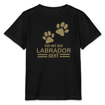 Herrchen Labrador der mit dem Labrador geht - Stanley/Stella Kinder T-Shirt MINI CREATOR  - Schwarz - Vorne - Mikhail (115cm)