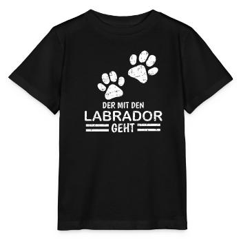 Herrchen Labrador der mit dem Labrador geht - Stanley/Stella Kinder T-Shirt MINI CREATOR  - Schwarz - Vorne - Mikhail (115cm)