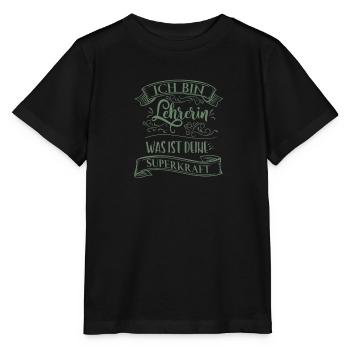 Lehrerin was ist deine Superkraft - Stanley/Stella Kinder T-Shirt MINI CREATOR  - Schwarz - Vorne - Mikhail (115cm)