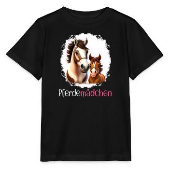 Pferdemädchen Pferdeshirt Pferd Mädchen Fohlen - Stanley/Stella Kinder T-Shirt MINI CREATOR  - Schwarz - Vorne - Mikhail (115cm)