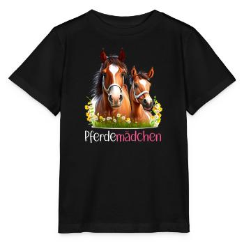 Pferdemädchen Pferdeshirt Pferd Fohlen Mädchen - Stanley/Stella Kinder T-Shirt MINI CREATOR  - Schwarz - Vorne - Mikhail (115cm)