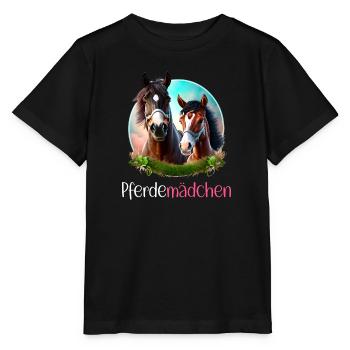 Pferdemädchen Pferdeshirt Pferd Fohlen Mädchen - Stanley/Stella Kinder T-Shirt MINI CREATOR  - Schwarz - Vorne - Mikhail (115cm)