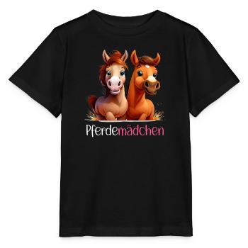 Pferdemädchen Pferdeshirt Pferd Dressur Mädchen - Stanley/Stella Kinder T-Shirt MINI CREATOR  - Schwarz - Vorne - Mikhail (115cm)