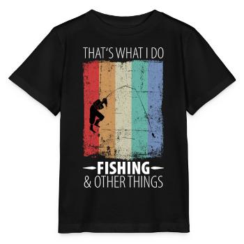 Pêche pêche pêche hommes hommes père - T-shirt bio MINI CREATOR Stanley/Stella Enfant - noir - Devant - Mikhail (115cm)
