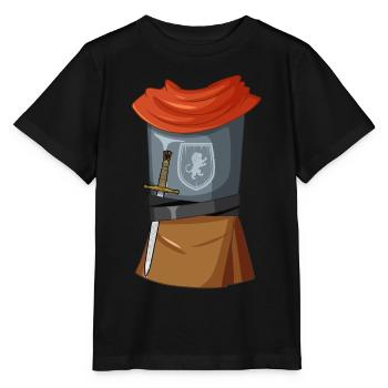 Boys Knight Costume Halloween Knight - Stanley/Stella MINI CREATOR Kids’ T-Shirt - black - Front - Mikhail (115cm)