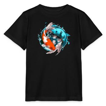Koi Karpfen Harmonie - Stanley/Stella Kinder T-Shirt MINI CREATOR  - Schwarz - Vorne - Mikhail (115cm)
