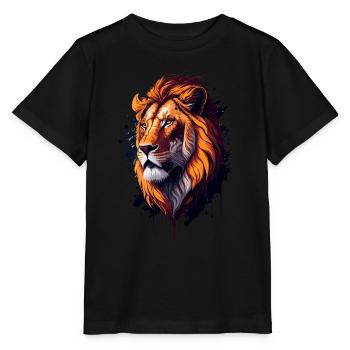 Illustration abstraite du lion - T-shirt bio MINI CREATOR Stanley/Stella Enfant - noir - Devant - Mikhail (115cm)