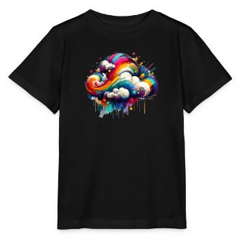 Colorful colorful cloud - Stanley/Stella MINI CREATOR Kids’ T-Shirt - black - Front - Mikhail (115cm)