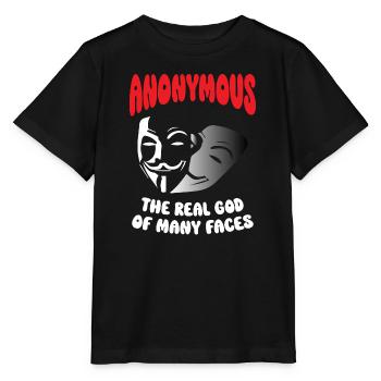 Anonymous The Real God Of Many Faces - Stanley/Stella Kinder T-Shirt MINI CREATOR  - Schwarz - Vorne - Mikhail (115cm)