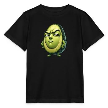 Skeptischer Avocado Cartoon Ironisch Lustig - Stanley/Stella Kinder T-Shirt MINI CREATOR  - Schwarz - Vorne - Mikhail (115cm)