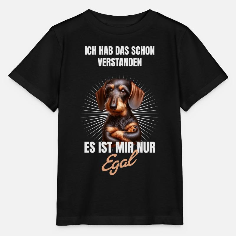 Schon verstanden, es ist mir nur egal Dackel - Stanley/Stella Kinder T-Shirt MINI CREATOR  - Schwarz
