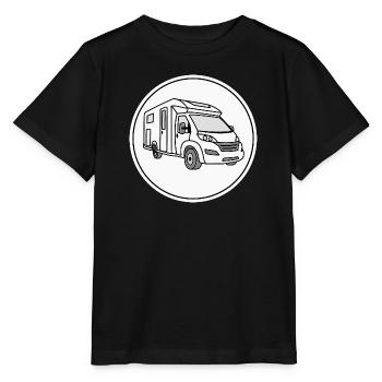 Motorhome (semi-integrated) in round white logo - Stanley/Stella MINI CREATOR Kids’ T-Shirt - black - Front - Mikhail (115cm)