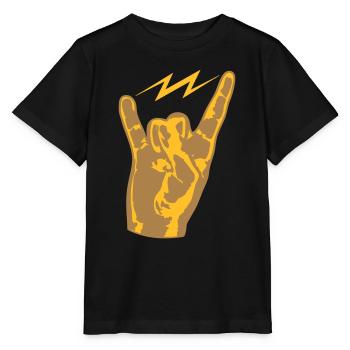 hand finger heavy metal hard rock konzert musik pa - Stanley/Stella Kinder T-Shirt MINI CREATOR  - Schwarz - Vorne - Mikhail (115cm)