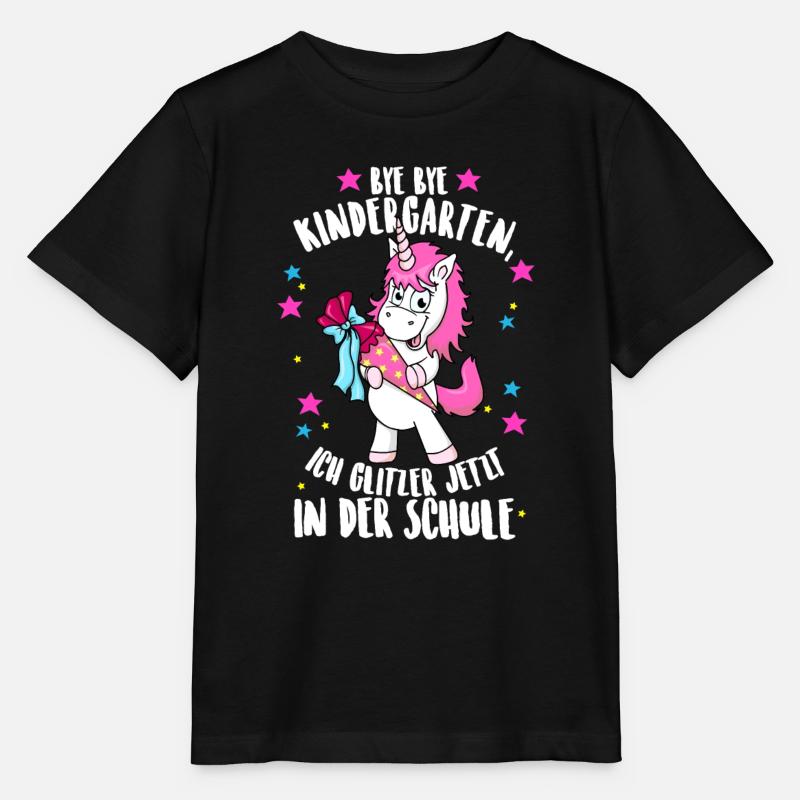 Tschüss Kindergarten Einhorn Einschulung - Stanley/Stella Kinder T-Shirt MINI CREATOR  - Schwarz