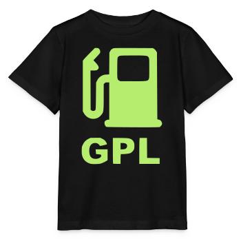 GPL gauche verte - T-shirt bio MINI CREATOR Stanley/Stella Enfant - noir - Devant - Mikhail (115cm)