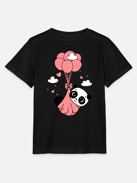 Cucciolo di Panda tra le nuvole - Stanley/Stella T-shirt MINI CREATOR til børn - sort
