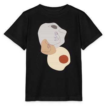 portrait stylisé de femme - T-shirt bio MINI CREATOR Stanley/Stella Enfant - noir - Devant - Mikhail (115cm)