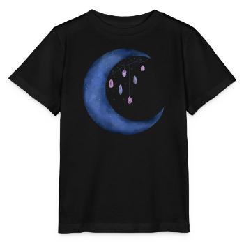 Lune avec cristaux - T-shirt bio MINI CREATOR Stanley/Stella Enfant - noir - Devant - Mikhail (115cm)