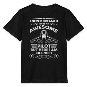 Pilot Aviation Aerobatic Pilot - Stanley/Stella MINI CREATOR Kids’ T-Shirt - black - Front - Mikhail (115cm)