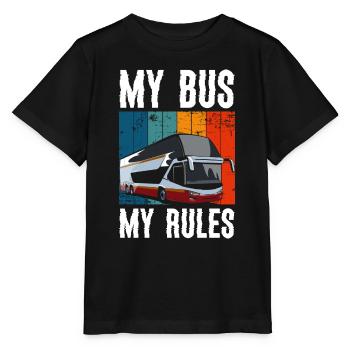 Bus Beruf Arbeit Kraftfahrer - Stanley/Stella Kinder T-Shirt MINI CREATOR  - Schwarz - Vorne - Mikhail (115cm)