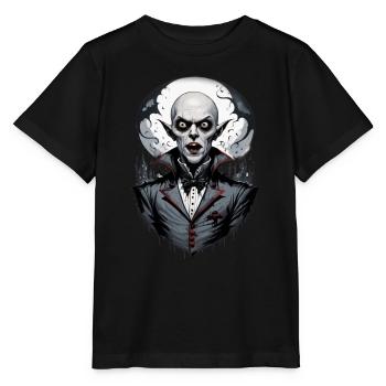 un vampire souriant 11 - T-shirt bio MINI CREATOR Stanley/Stella Enfant - noir - Devant - Mikhail (115cm)