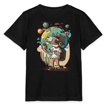 Visionnaire virtuel - T-shirt bio MINI CREATOR Stanley/Stella Enfant - noir - Devant - Mikhail (115cm)