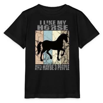 L’amour du cheval - T-shirt bio MINI CREATOR Stanley/Stella Enfant - noir - Devant - Mikhail (115cm)