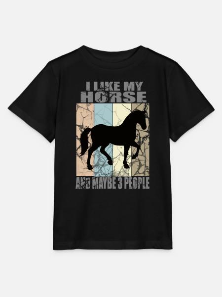 Liebe zu Pferden - Stanley/Stella Kinder T-Shirt MINI CREATOR  - Schwarz