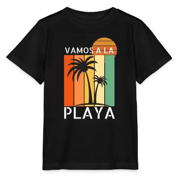 Italo Disco Vamos a la playa T-Shirt - Stanley/Stella Kinder T-Shirt MINI CREATOR  - Schwarz - Vorne - Mikhail (115cm)
