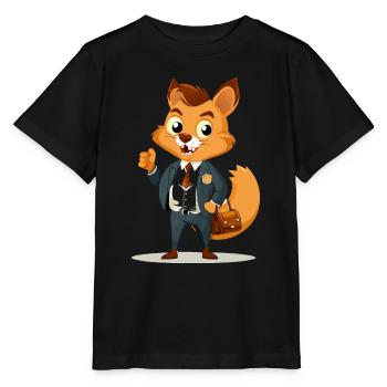 Banker Eichhörnchen Nuss - Stanley/Stella Kinder T-Shirt MINI CREATOR  - Schwarz - Vorne - Mikhail (115cm)
