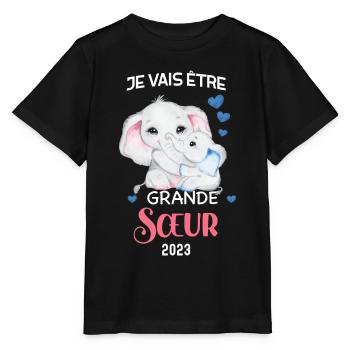 Grande soeur 2023 Cadeau Future Naissance Bébé - T-shirt bio MINI CREATOR Stanley/Stella Enfant - noir - Devant - Mikhail (115cm)