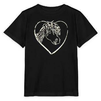 Horse Heart - Stanley/Stella MINI CREATOR Kids’ T-Shirt - black - Front - Mikhail (115cm)
