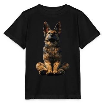 Berger allemand - T-shirt bio MINI CREATOR Stanley/Stella Enfant - noir - Devant - Mikhail (115cm)