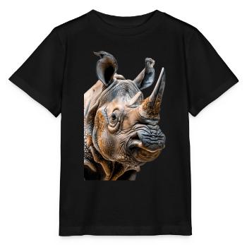 Rhinoceros - Stanley/Stella MINI CREATOR Kids’ T-Shirt - black - Front - Mikhail (115cm)