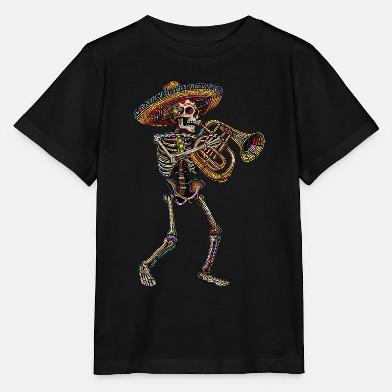 Tuba Squelette Mexicain - T-shirt bio MINI CREATOR Stanley/Stella Enfant - noir