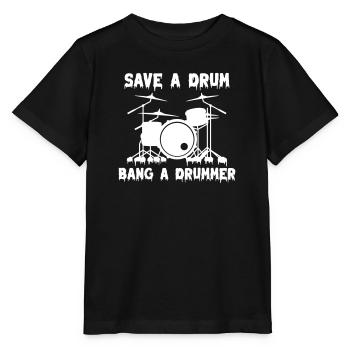 Sauvez un tambour Bang un batteur - T-shirt bio MINI CREATOR Stanley/Stella Enfant - noir - Devant - Mikhail (115cm)