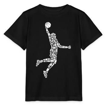 Basketball Symbole Dunking Jungen Basketballer - Stanley/Stella Kinder T-Shirt MINI CREATOR  - Schwarz - Vorne - Mikhail (115cm)