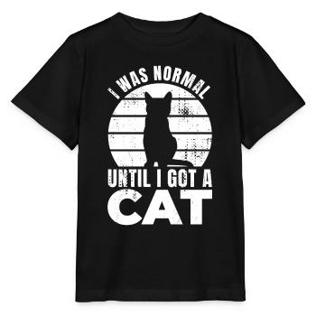 J’étais normale jusqu’à ce que j’aie un chat - T-shirt bio MINI CREATOR Stanley/Stella Enfant - noir - Devant - Mikhail (115cm)
