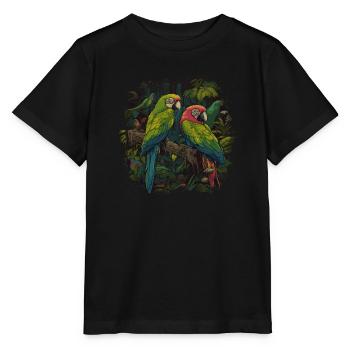 Baby Parrot Bird Macaw Wilderness - Stanley/Stella MINI CREATOR Kids’ T-Shirt - black - Front - Mikhail (115cm)